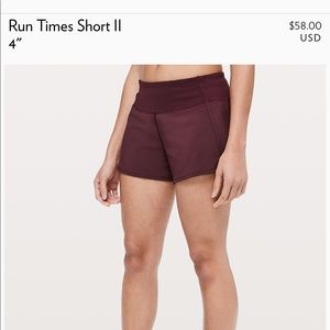 Maroon lululemon shorts
